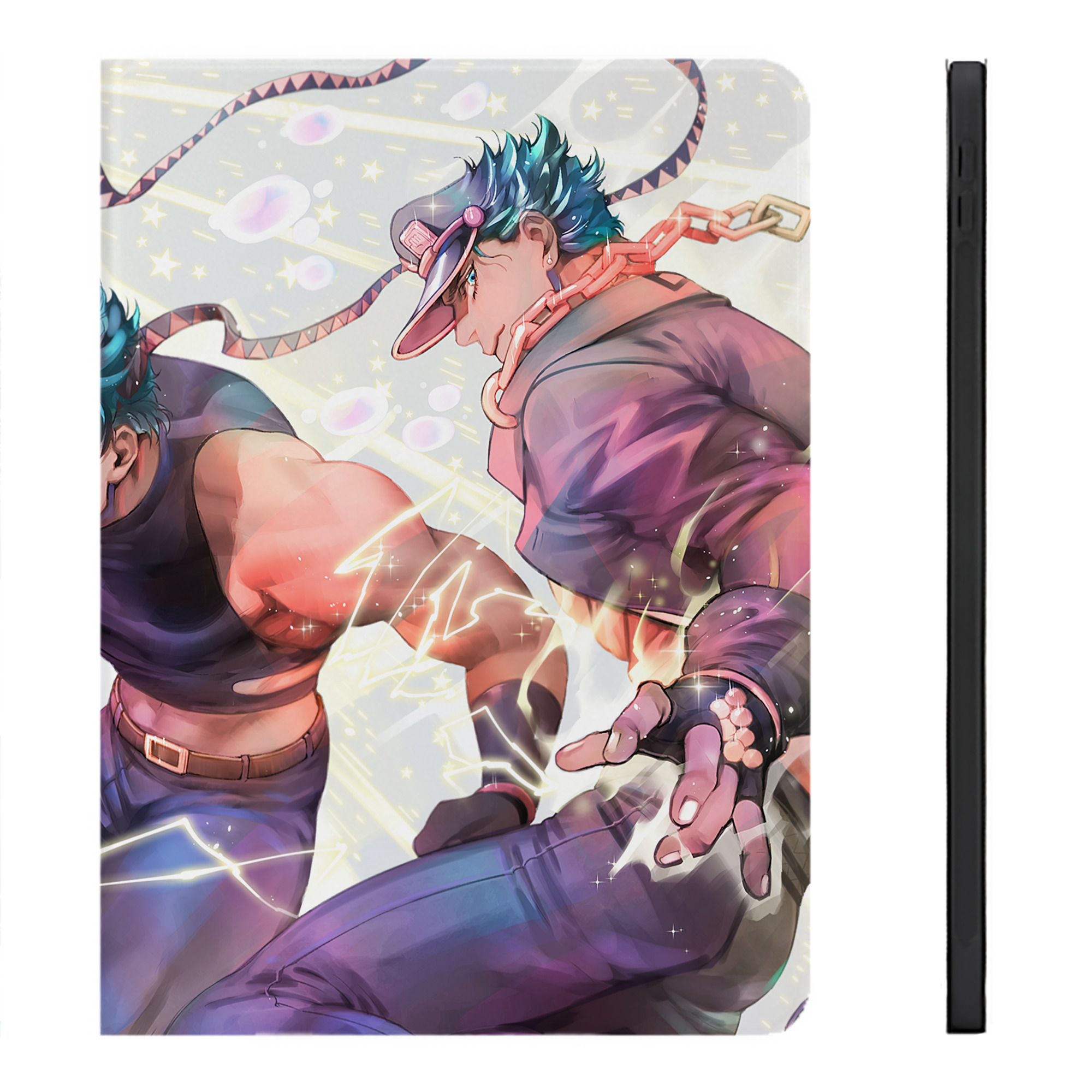 （画像用） ジョジョの奇妙な冒険 JoJo's Bizarre Adventure IPadケース ペンホルダー付き ブックスタイルデザイン
